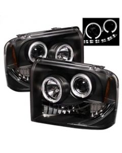 Spyder Ford F250/350/450 Super Duty 05-07 Projector Headlights LED Halo- LED Blk PRO-YD-FS05-HL-BK buy in USA