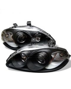 Spyder Honda Civic 96-98 Projector Headlights LED Halo Amber Reflctr Blk PRO-YD-HC96-AM-BK buy in USA