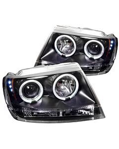 Spyder Jeep Grand Cherokee 99-04 Projector Headlights LED Halo LED Blk - PRO-YD-JGC99-HL-BK buy in USA