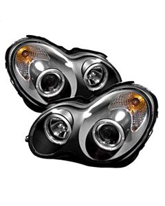 Spyder Mercedes Benz C-Class 01-05 4 DrProjector Headlights Halogen LED Halo Blk PRO-YD-MBW203-HL-BK buy in USA