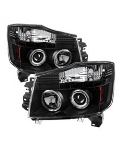 Spyder Nissan Titan 04-14/Armada 04-07 Projector Headlights LED Halo LED Blk PRO-YD-NTI04-HL-BK buy in USA