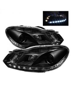 Spyder Volkswagen Golf/GTI 10-13 Projector Headlights Halogen Model- DRL Blk PRO-YD-VG10-DRL-BK buy in USA