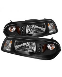 Spyder Ford Mustang 87-93 1PC LED (Replaceable LEDs)Crystal Headlights Black HD-YD-FM87-1PC-LED-BK buy in USA