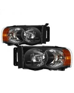 Xtune Dodge Ram 1500 02-05 Amber Crystal Headlights Black HD-JH-DR02-AM-BK buy in USA