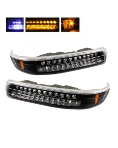 Xtune Chevy Silverado 99-02 LED Amber Bumper Lights Black CBL-CS99-LED-BK buy in USA