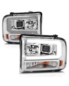 ANZO 99-04 Ford F250/F350/F450/Excursion (excl 99) Projector Headlights - w/Light Bar Chrome Housing buy in USA