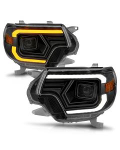 ANZO 12-15 Toyota Tacoma Projector Headlights - w/ Light Bar Switchback Black Housing buy in USA