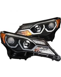 ANZO 2013-2015 Toyota Rav4 Projector Headlights w/ Plank Style Design Black buy in USA