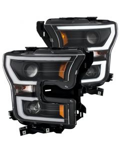 ANZO 2015-2016 Ford F-150 Projector Headlights w/ Plank Style Design Black w/ Amber buy in USA