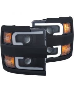 ANZO Projector Headlights With Plank Style Design Black w/Amber 15-17 Chevrolet Silverado 2500/3500 buy in USA