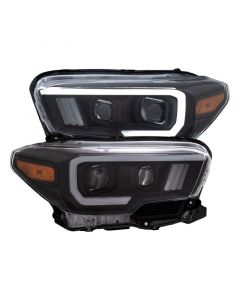 ANZO 2016-2017 Toyota Tacoma Projector Headlights w/ Plank Style Switchback Black w/ Amber buy in USA