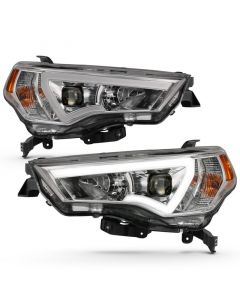 ANZO 14-18 Toyota 4 Runner Plank Style Projector Headlights Chrome w/ Amber buy in USA