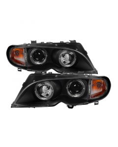 Spyder BMW E46 3-Series 02-05 4DR Projector Headlights 1PC LED Halo Blk PRO-YD-BMWE4602-4D-AM-BK buy in USA