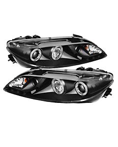 Spyder Mazda 6 03-05 With Fog Lights Projector Headlights LED Halo DRL Blk PRO-YD-M603-FOG-DRL-BK buy in USA