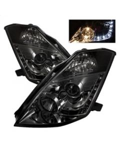 Spyder Nissan 350Z 03-05 Projector Headlights Halogen Model Only - DRL Smoke PRO-YD-N350Z02-DRL-SM buy in USA