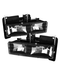 Xtune Chevy Suburban 88-98 Crystal Headlights Black HD-JH-CCK88-BK buy in USA