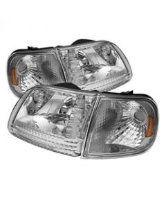 Xtune Ford F150 97-03 / Expedition 97-02 Crystal Headlights w/Corner Chrome HD-JH-FF15097-SET-AM-C buy in USA