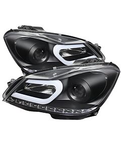 Spyder Mercedes Benz W204 C-Class 12-13 Projector Halogen Model- DRL Blk PRO-YD-MBW20412-DRL-BK buy in USA