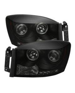 Spyder Dodge Ram 1500 06-08 06-09 Projector Headlights LED Halo LED Blk Smke PRO-YD-DR06-HL-BSM buy in USA