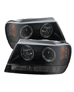 Spyder Jeep Grand Cherokee 99-04 Projector Headlights LED Halo LED Black Smoke PRO-YD-JGC99-HL-BSM buy in USA