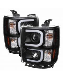 Spyder Chevy Silverado 1500 14-16 Projector Headlights Light Bar DRL Blk PRO-YD-CS14-LBDRL-BK buy in USA