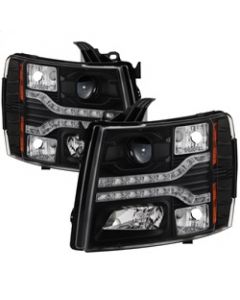 Spyder Chevy Silverado 1500 07-13 V2 Projector Headlights - LED DRL - Black PRO-YD-CS07V2-DRL-BK buy in USA