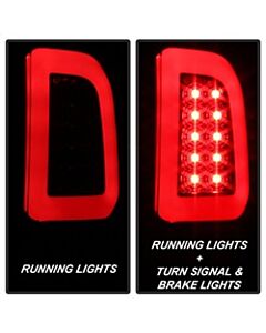 Spyder 97-03 Ford F150 Stylsd. F250 V3 Lght Bar LED Tail Lights - Blk Smk ALT-YD-FF15097V3-LBLED-BSM buy in USA