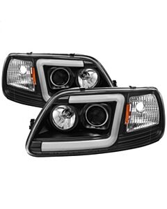 Spyder 97-03 Ford F-150 (After 6/1997) Light Bar Projector Headlights - Blk (PRO-YD-FF15097V2-LB-BK) buy in USA