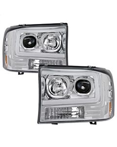 Spyder 99-04 Ford F-250 Super Duty Light Bar Projector Headlights - Chrome (PRO-YD-FF25099V2-LB-C) buy in USA