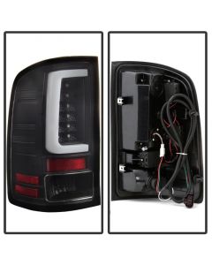 Spyder 07-13 GMC Sierra 1500 V2 Light Bar LED Tail Lights - Black (ALT-YD-GS07V2-LBLED-BK) buy in USA