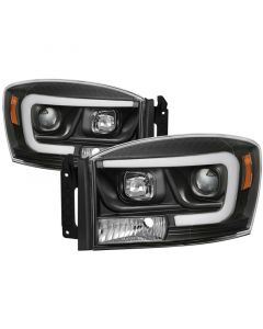 Spyder Dodge Ram 1500 06-08 V2 Projector Headlights - Light Bar DRL - Black (PRO-YD-DR06V2-LB-BK) buy in USA