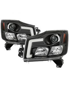 Spyder 04-15 Nissan Titan / 04-07 Nissan Armada V2 Projector Headlights - Black PRO-YD-NTI04-DRL-BK buy in USA