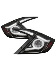 Spyder 16-19 Honda Civic 4 Door Light Bar LED Tail Lights - Black - ALT-YD-HC164D-LB-BK buy in USA