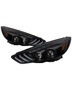 Spyder 15-18 Ford Focus Projector Headlights - Seq Turn Light Bar - Black PRO-YD-FF15-LBSEQ-BK buy in USA