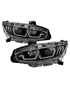 Spyder Honda Civic 16- 2DR/4DR/Hatchback Projector Headlights - Black PRO-YD-HC16SI-SEQGR-BK buy in USA