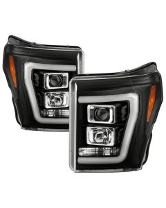 Spyder Ford F250/350/450 11-16 V2 High-Power LED Headlights-White Light Bar-Black PRO-YD-FS11V2PL-BK buy in USA