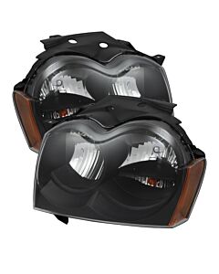 Xtune Jeep Grand Cherokee 05-07 Crystal Headlights Black HD-JH-JGC05-AM-BK buy in USA