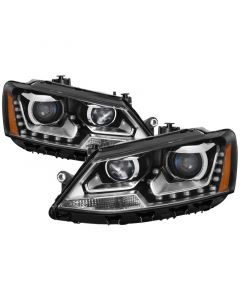 xTune Volkswagen Jetta 11-14 Halogen Model Only DRL Projector Headlights - Black PRO-JH-VJ11-DRL-BK buy in USA