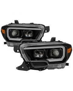 xTune Toyota Tacoma 16-18 DRL Light Bar Projector Headlights - Black PRO-JH-TTA16-LBDRL-BK buy in USA