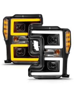 ANZO 17-19 Ford F-250/350/450 SD (w/o Factory LED) LED Proj Headlights w/Light Bar Switchback Blk buy in USA