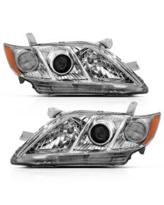 ANZO 2007-2009 Toyota Camry Projector Headlight Chrome Amber (OE Replacement) buy in USA