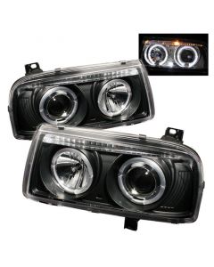 Spyder Volkswagen Jetta III 93-98 Projector Headlights LED Halo Blk High H1 Low H1 PRO-YD-VJ93-HL-BK buy in USA