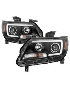 Spyder 15-17 Chevy Colorado Projector Headlights - Light Bar LED - Black (PRO-YD-CCO15-LBDRL-BK) buy in USA