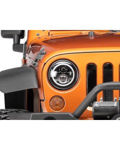 Raxiom 97-18 Jeep Wrangler TJ/JK Axial Halo Headlights w/ DRL Amber Signals- Blk Hsng (Clear Lens) buy in USA