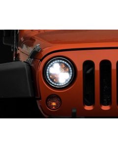 Raxiom 97-18 Jeep Wrangler TJ/JK Axial Spider LED Headlight w/ Amber DRL- Chrome Hsng (Clear Lens) buy in USA