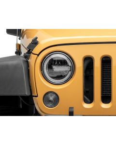 Raxiom 97-18 Jeep Wrangler TJ/JK 7-Inch LED Headlights w/ Halos- Black Housing (Clear Lens) buy in USA