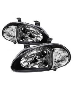 Xtune Honda Del Sol 93-97 1Pc Crystal Headlights Black HD-ON-HDEL93-1P-BK buy in USA