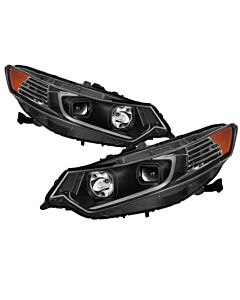 xTune 09-14 Acura TSX Projector Headlights - Light Bar DRL - Black (PRO-JH-ATSX09-LB-BK) buy in USA