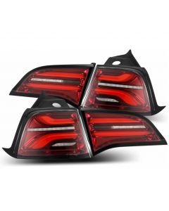 AlphaRex 20-22 Tesla Model Y PRO-Series LED Tail Lights Red Smoke w/Seq Sig buy in USA