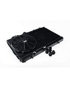 CSF 96-07 Mitsubishi Evo 4/5/6/7/8/9 Full-Slim Radiator w/12in Fan & Shroud/-16AN - Black buy in USA